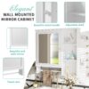 Wall Mounted Bathroom Storage Cabinet, Medicine Cabinets With Large Mirror Door, Adjustable Shelves And Three Open Storage Levels(Not Include Bathroom Vanity) - White - Image 4