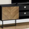 TV Stand, Console, Media Entertainment Center, Storage Cabinet, Modern - Black - Image 3