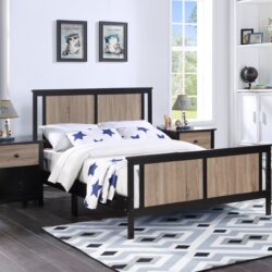 Connelly - Reversible Panel Full Bed - Black / Vintage Walnut