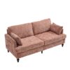 Modern Chenille 2 Seater Sofa With LED Light, USB Port, And Storage Bag - Pink - Image 18