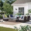 6 Person Patio Seating Set With Cushions And Durable - Brown - Image 3
