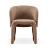 Modern Accent Chair Brown Single Sofa Chair, Upholstered Side Chair Teddy Comfy Chair For Dining Room / Bedroom / Living Room / Reception 1 Piece - Brown - Image 5