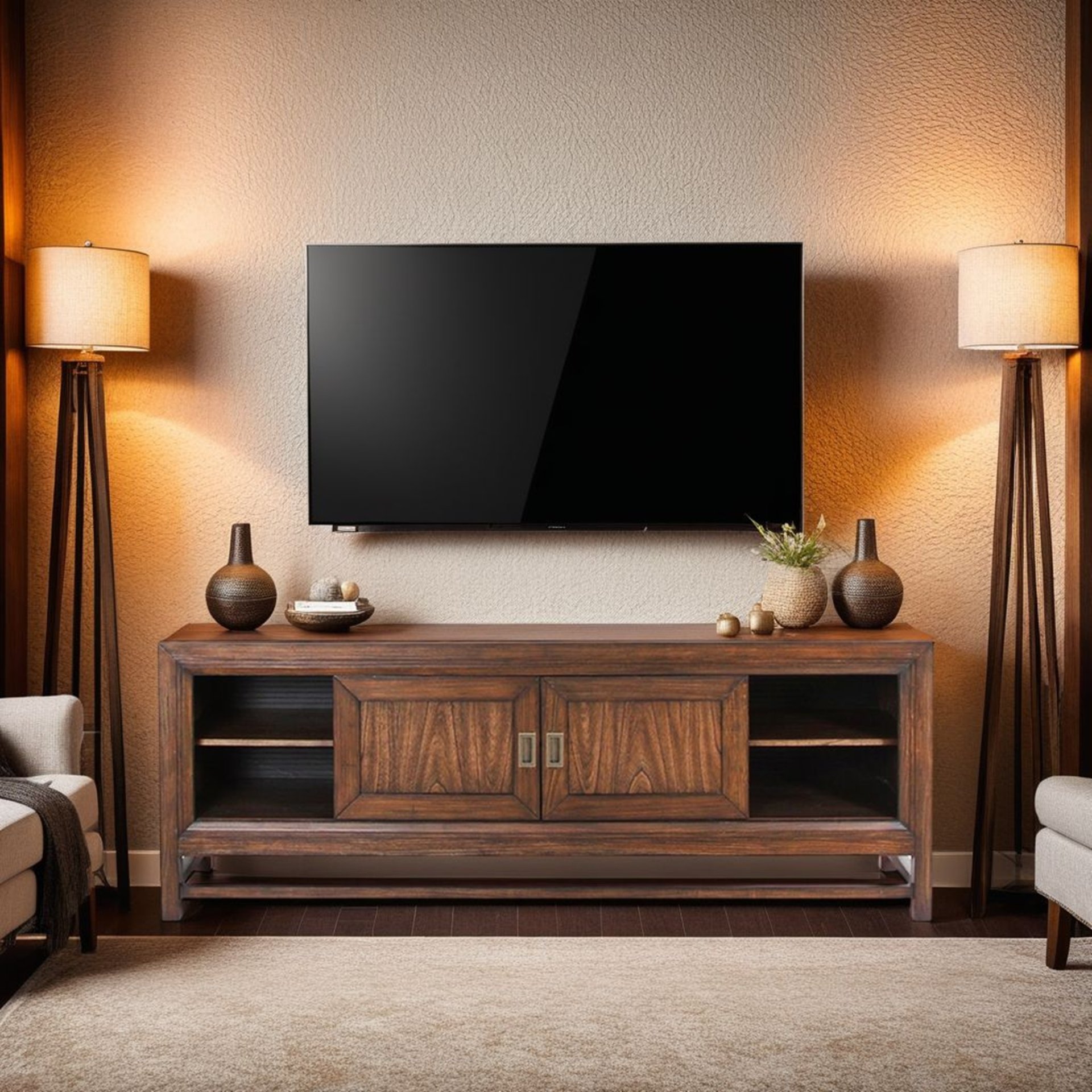 Branson - TV Stand Console, For TVs Up To 85", Two Tone - Brown - Image 3