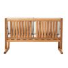 Contemporary Solid Wood Slat Back Patio Loveseat - Natural - Image 2