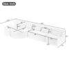 Modern Upholstered L Shape Sofa With 2 Chaise Lounges And Five Back Pillows Boucle Fabric - Pink - Image 2