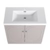 Contemporary Freestanding Bathroom Vanity With White Resin Sink & Soft Close Cabinet Doors - Khaki - Image 11