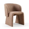 Modern Accent Chair Brown Single Sofa Chair, Upholstered Side Chair Teddy Comfy Chair For Dining Room / Bedroom / Living Room / Reception 1 Piece - Brown - Image 4