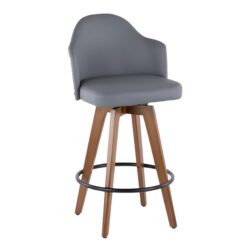 Ahoy - Mid-Century Counter Stool - Walnut / Gray