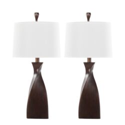Curvo - Contemporary Polyresin Table Lamp (Set of 2) - Beige