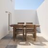 5 Piece Outdoor Dining Set For 4, Patio Table With Umbrella Hole And 4 Armrest Chairs For Backyard, Lawn, Deck, Or Poolside - Brown - Image 4