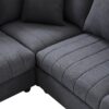 Modern Sectional Sofa With Vertical Stripes, 2 Pillows, 5 Seat Couch With Convertible Ottoman, Various Combinations, L-Shape Indoor Furniture - Dark Gray - Image 10