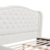 Fontana - Queen Wingback Upholstered Platform Bed Frame - Antique White - Image 6