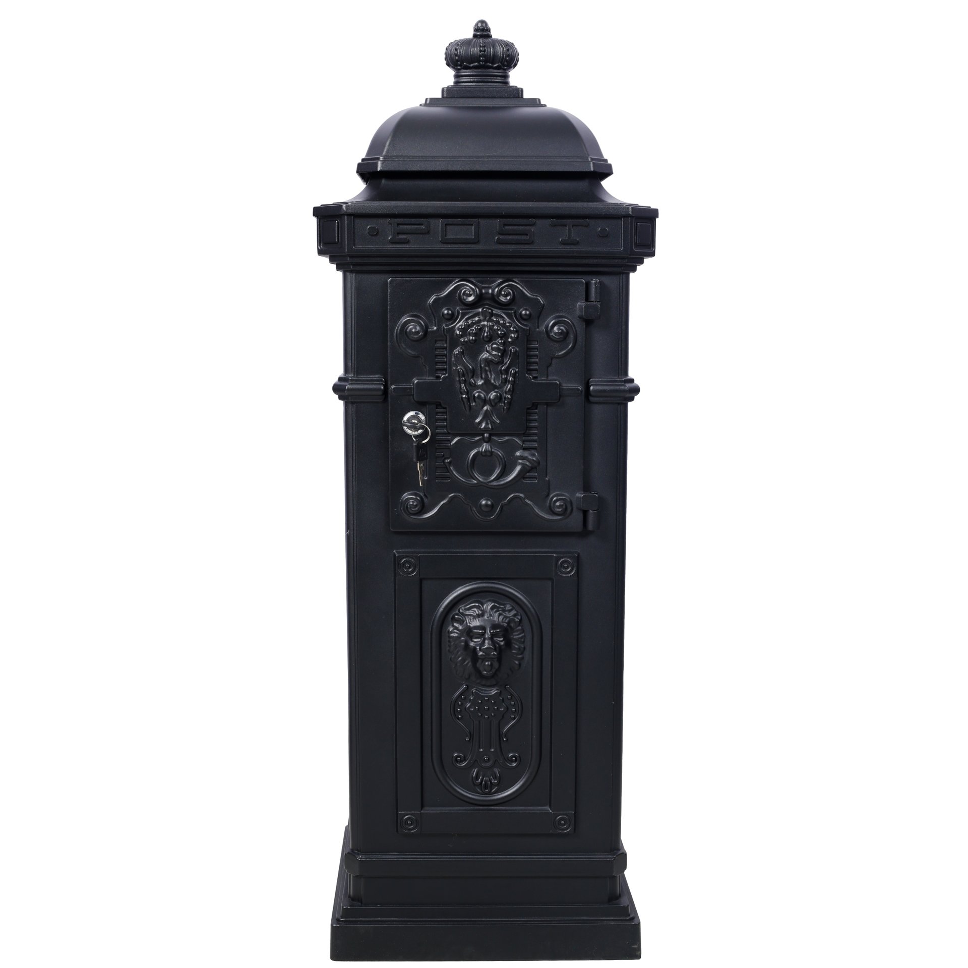 Mailboxs Residential Large Capacity Letter Box Aluminum Outdoor Rainproof Postbox Statue - Black - Image 2