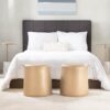 Symbol - Contemporary Side Table - Gold / White Marble - Image 4