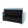 Loveseat Sleeper Pull Out Couch 3 In 1 Sofa Bed Adjustable Backrest - Light Blue - Image 2