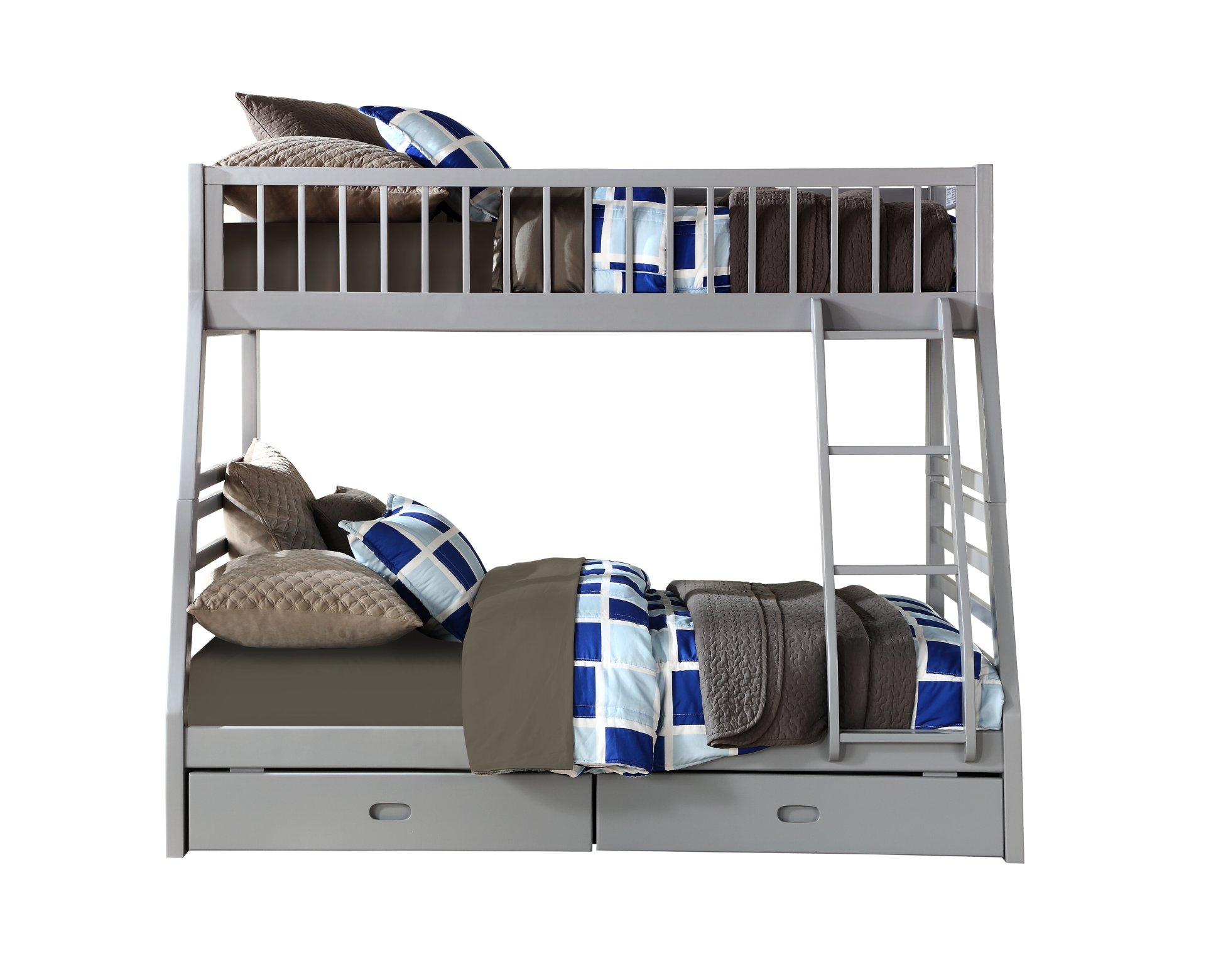 Jason - Twin Full Bunk Bed With Storage - Gray - Image 5