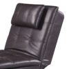 Padilla - Synthetic Leather Chaise Lounge With Pillow USB - Brown - Image 11
