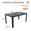 Modern Outdoor Table With Alternating Wide And Narrow Slats, Angled Corners, 2" Big Umbrella Hole, And Adjustable Non Slip Pads - Bourbon Brown - Image 3