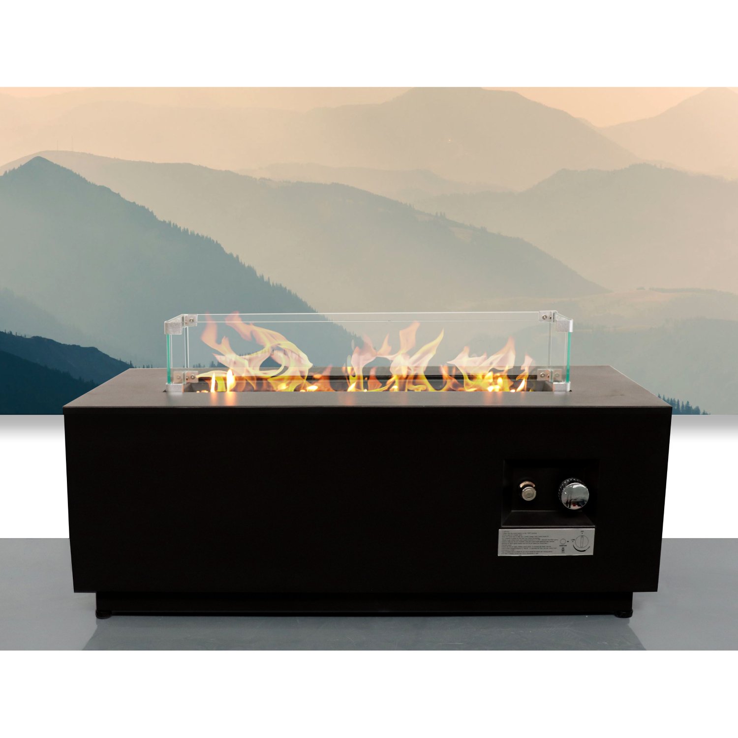 Outdoor Fire Pit Table With Lid, Fuel Versatility - Black - Image 2