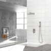 Dual Shower Head System With Square Rain Shower And Rough In Valve - Brushed Nickel - Image 8