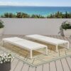 Outdoor Chaise Lounge Chair (Set of 2), Adjustable Outside Chair, All Weather Use UV Resistant 400Lbs Weight Capacity - White - Image 16