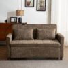 Loveseat Sofa Pull Out Sofa Bed Sleeper Sofa With A Reversible Backrest Cushion, Side Pockets, 2 USB Ports And A Phone Holder For Living Room - Brown - Image 9