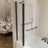 Aluminum Alloy Shower Doors With Rotation Shaft And 6Mm Tempered Glass - Matte Black - Image 7