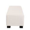 Textured Boucle Ottoman Bench With Hinged Lid For Seating And Storage - Beige - Image 13