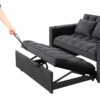 Multi Functional Sofa Bed With Cup Holder And USB Port For Living Room Or Apartments - Black - Image 20