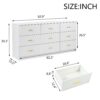 9 Drawer Dresser For Bedroom Ample Storage Wide Chest Of Drawers, Sturdy & Safe - Antique White - Image 3