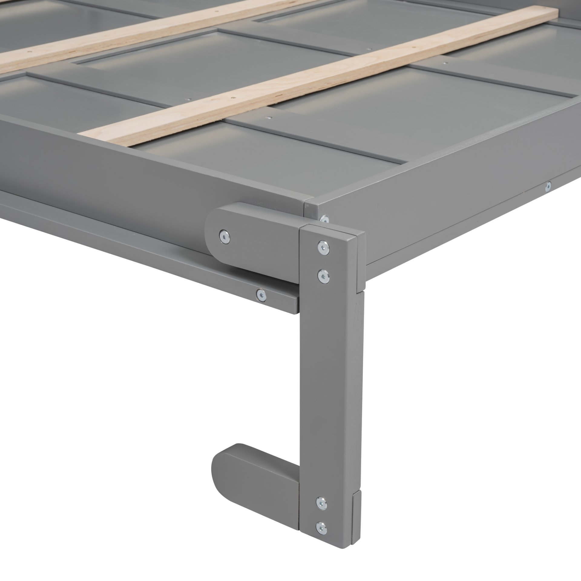 Full Size Murphy Wall Bed With Shelves - Gray - Image 14