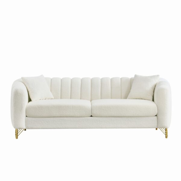 Tufted Oversized Sofa For Living Spaces - Beige