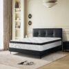 12" Full Size Hybrid Mattress With 7 Zoned Individual Pocket Spring Memory Foam Breathable Knitted Cover - White / Black - Image 10
