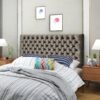 Annecy - Contemporary Upholstered Full / Queen Fabric Headboard - Gray - Image 5