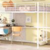 Full Loft Bed With Desk And Grid - White - Image 11
