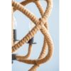 3 Light Farmhouse Chandelier, Rope Chandelier Globe Hanging Light Fixture With With Adjustable Chain For Kitchen, Bulb Not Included - Beige Brown - Image 9