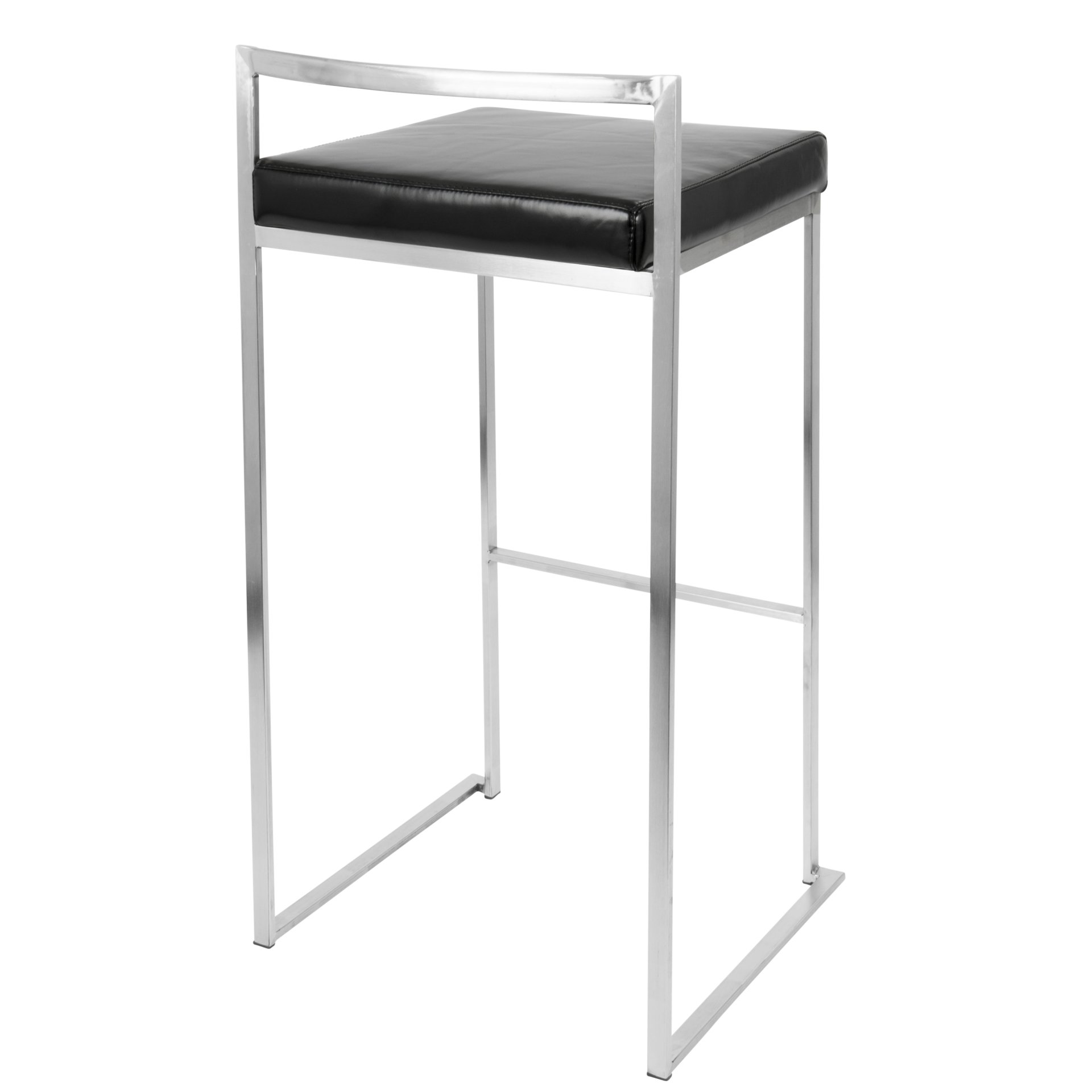 Fuji - Contemporary Stackable Barstool (Set of 2) - Black - Image 4