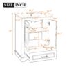 Bathroom Vanity With Ceramic Sink Combo, Modern Freestanding Storage Cabinet With Silver Handles, Soft Closing Doors - Green - Image 8