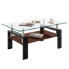 Modern Rectangular Coffee Table With Tempered Glass Top Layer, Table For Living Room - Transparent - Image 6