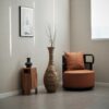 Tall Artificial Rattan Floor Vase In Elegant Statement Piece For Living Room Decor, Entryway, Or Hallway Versatile Home Accent For Dried Or Silk Floral Arrangements - Beige / Gray - Image 8