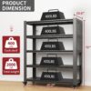 Heavy Duty 5 Tier Adjustable Metal Shelving Unit With Pegboard And Wheels For Multipurpose Storage - Black - Image 12