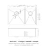 Undermount Double Bowl Kitchen Sink 60 / 40 Design - Brushed Nickel - Image 3