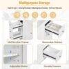 Contemporary Bathroom Vanity Cabinet, 4 Drawers & 1 Cabinet Door, Multipurpose Storage, Resin Integrated Sink, Adjustable Shelves, Solid Wood Frame With MDF - White - Image 7
