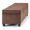 Avalon - Storage Ottoman Bench - Distressed Umber Brown - Image 4