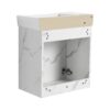 Minimalist Wall Mounted Bathroom Vanity With Ceramic Sink And Storage Cabinet - Carrara White - Image 12