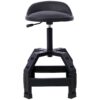 Pneumatic 360 Degree Swivel Stool, Mechanics Rolling Creeper Seat, Heavy Duty Mechanics Stool - Black - Image 2