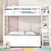 Full Over Full Bunk Bed With Desk - White - Image 15