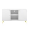Modern TV Stand For TVs Up To 55", Entertainment Center Media Console, Adjustable Shelf, Metal Legs, Handles And Anti-Tip Device For Living Room - White - Image 14