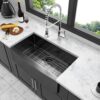 36" Apron Front Kitchen Sink - Gunmetal Black - Image 4
