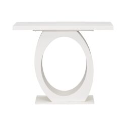 Console Table With Oval Base And Reinforced Bottom Plate For Stability - Beige